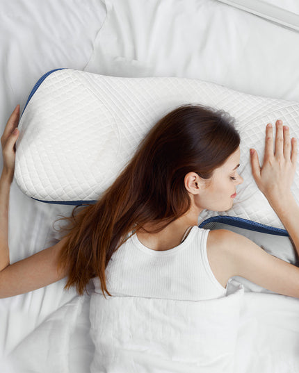 Dreamz Memory Foam Pillow Pillowcase Supprt Blue Rebound-1973193536178360326