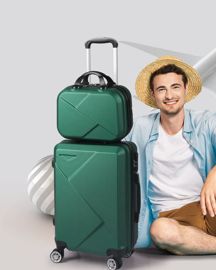 Slimbridge 2pcs 20"Travel Luggage Set Green-1973193936348516358
