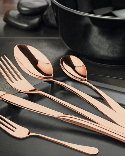 Stainless Steel Cutlery Set Glossy Knife Rose Gold-1973193929646018566