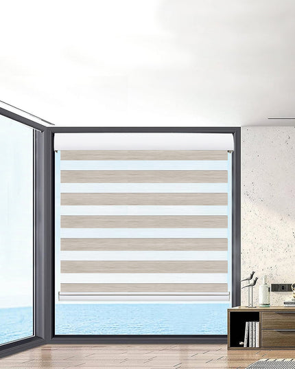 Marlow Blackout Zebra Roller Blind Curtains 180x210 Beige-1973194065663102982