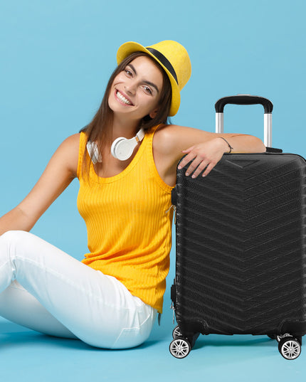 Slimbridge 20" Carry On Travel Luggage Black 20 inch-1973193935232831494