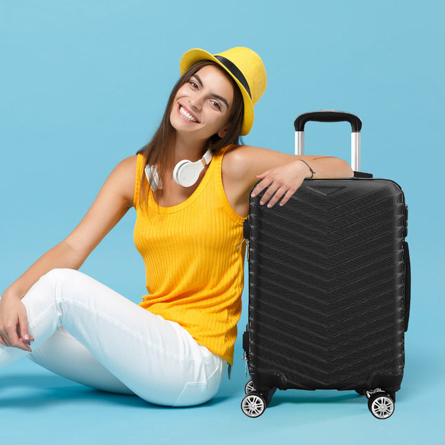 Slimbridge 20" Carry On Travel Luggage Black 20 inch-1973193935232831494