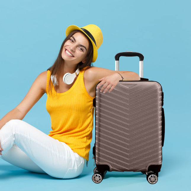 Slimbridge 20" Carry On Travel Luggage Coffee 20 inch-1973193935576764422