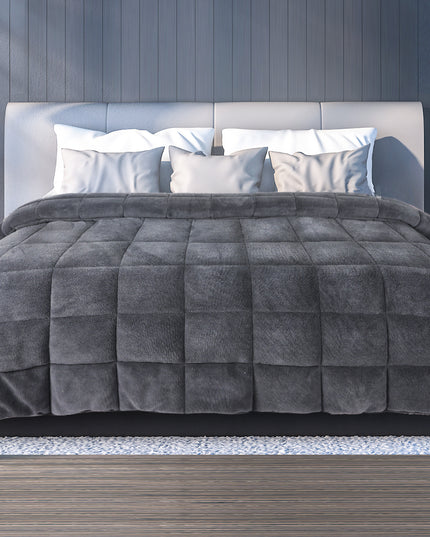 DreamZ Quilt Doona Comforter Blanket Grey King-1973193699718467590