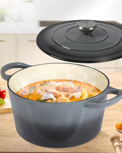 TOQUE 4L Enamel Dutch Oven Pot in Black Colour-1973193930577154054