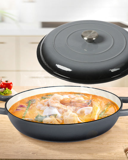 3.5L Enamel Dutch Oven Pan in Black Colour-1975420477065269254