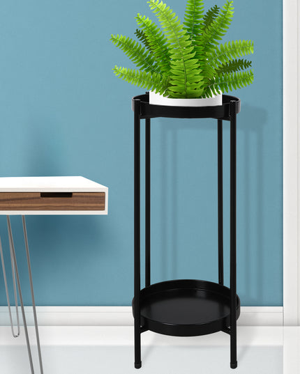 Levede 2 Tier Plant Stand Outdoor Indoor Black Large-1973193775849279495