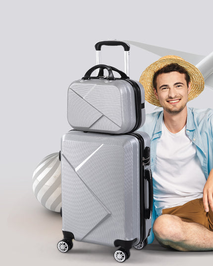 Slimbridge 2pcs 20"Travel Luggage Set Grey-1975420479338582022