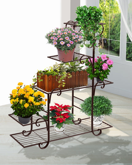 Levede Plant Stand Outdoor Indoor Metal Bronze-1973193773064261638