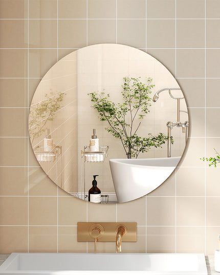 Yezi 50cm Round Wall Mirror Frameless Tempered Glass-1973193573570580486