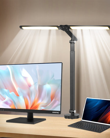 Emitto Double Head LED Desk Lamp Dimmable With Clamp-1973193534492250118