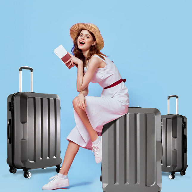 Slimbridge 20"24"28" 3PC Luggage Sets Dark Grey-1975420478650716166