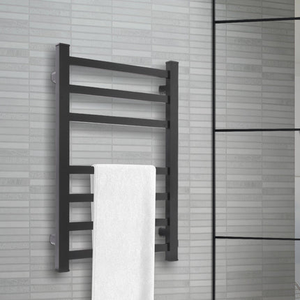 Heated Towel Rail Warmer Rack Wall Mounted Black-1973193892169912326