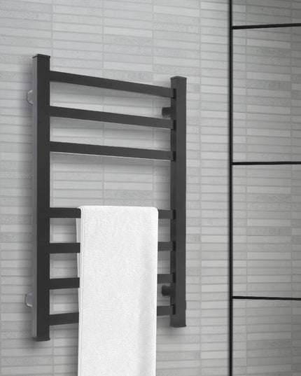 Heated Towel Rail Warmer Rack Wall Mounted Black-1973193892169912326