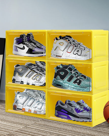 Stacked Sneaker Display Case 6x Clear Yellow-1973193714826350598