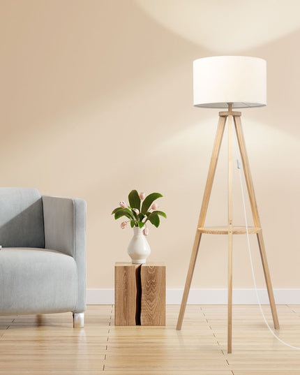 EMITTO Tripod Floor Lamp with Shelf-1973193957479419910