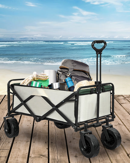 Lambu Garden Camping Trolley Outdoor Beige-1975420372018925574