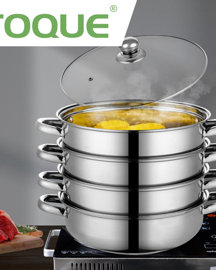 TOQUE Stainless Steel Steamer Meat Vegetable-1973193931898359814