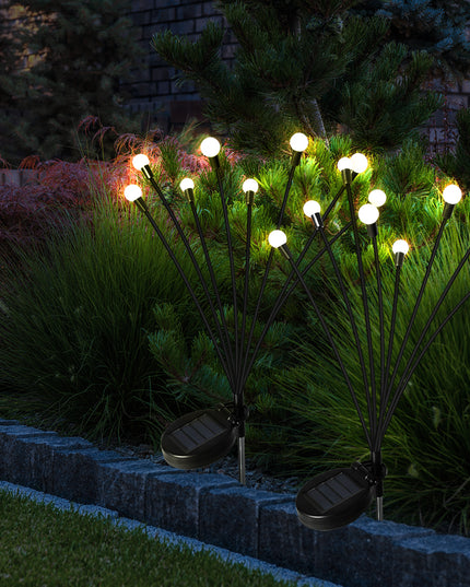 Firfly Solar Lawn Lights 8LED 4PC Outdoor Black-1973193958083399686