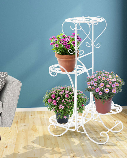 Levede Plant Stand Outdoor Indoor Metal White-1973193772690968582