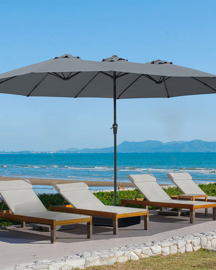 Centra 4M Double-sided Patio Umbrella Outdoor Umbrella Base Stand Grey-1973193483040722951