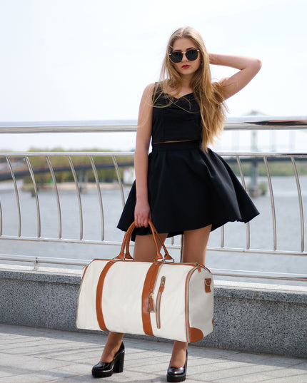 Slimbridge Garment Bags Hanging Suit Duffel Bag Beige-1975420336547696647