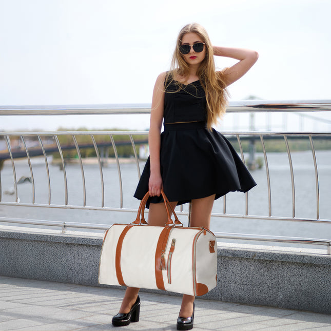 Slimbridge Garment Bags Hanging Suit Duffel Bag Beige-1975420336547696647