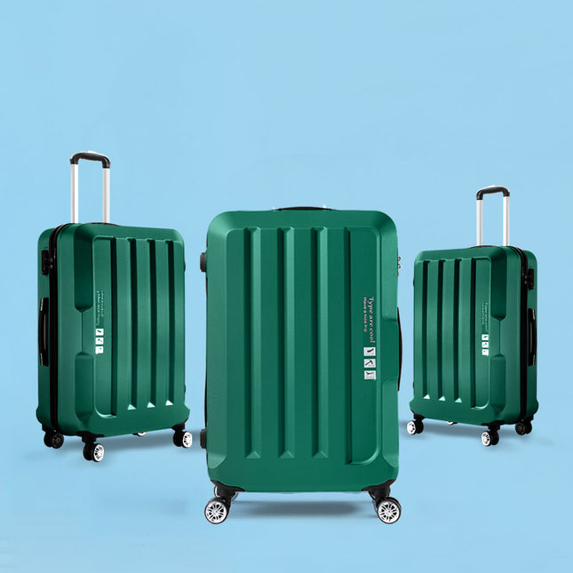 Slimbridge 20"24"28" 3PC Luggage Sets Green-1975420478898180103