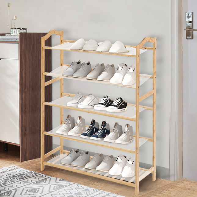 Levede Bamboo Shoe Rack Storage Wooden-1975420510481289223