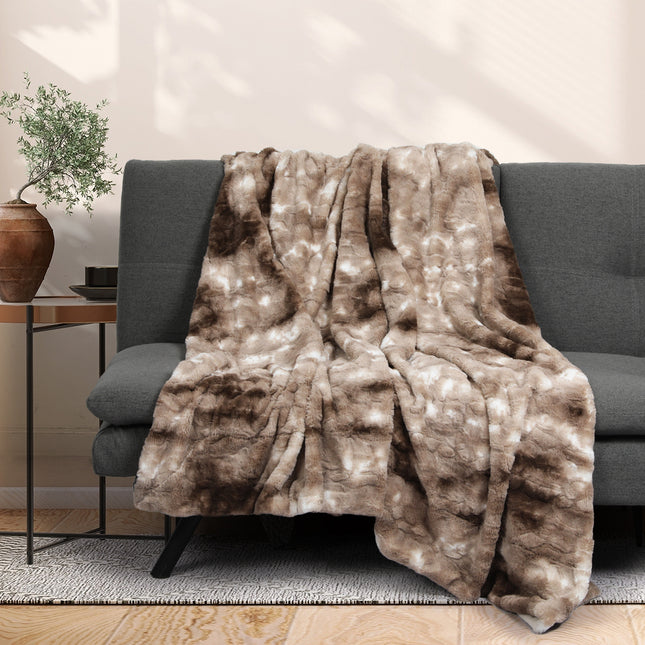 Dreamz Luxury Tie-dyed Blanket Brown 152cm x 203cm-1975420383297409030