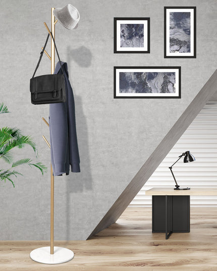 Levede Coat Rack Hat Clothes Stand Hanger Gold-1973193816102014982