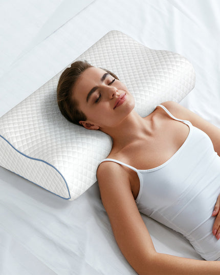 Dreamz Memory Pillow Supprt Shoulder FoamWhite Pillowcase-1973193536794923015