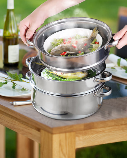 TOQUE Stainless Steel Steamer Meat Vegetable-1973193931718004742