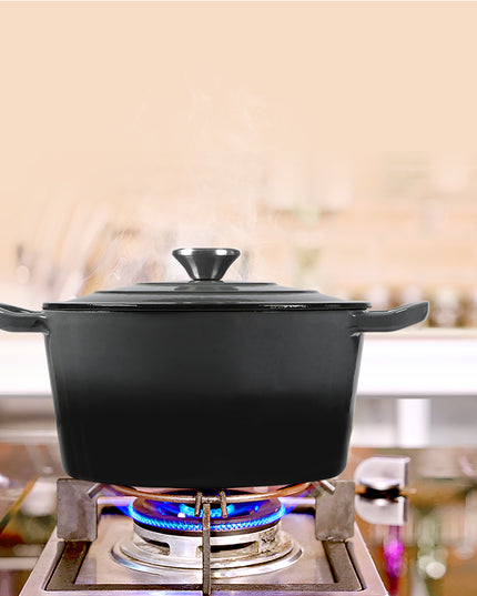 TOQUE 4L Enamel Dutch Oven Pot in Black Colour-1973193930577154055