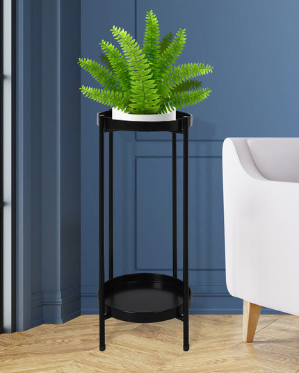 Levede 2 Tier Plant Stand Outdoor Indoor Black Large-1973193775849279494