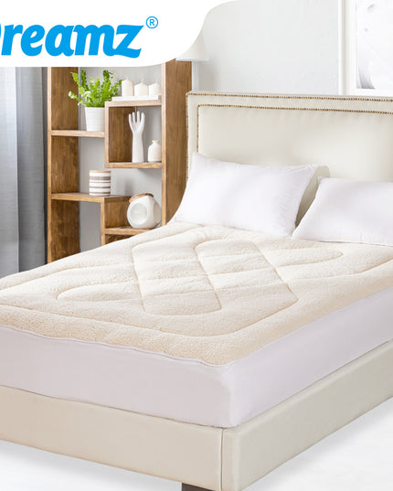 DreamZ Mattress Topper 100% Wool Underlay King-1975420430026149895