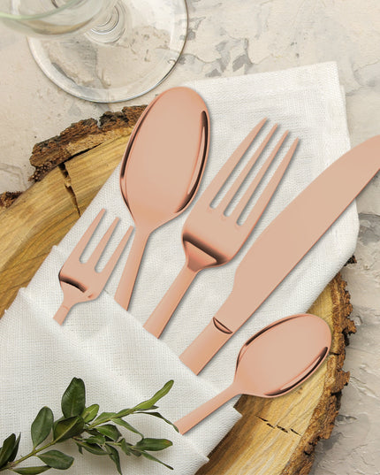 Stainless Steel Cutlery Set Glossy Knife Rose Gold-1973193929646018567