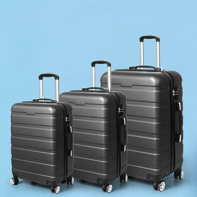 Slimbridge 3PC Luggage sets Suitcase Dark Grey-1973193942438645767