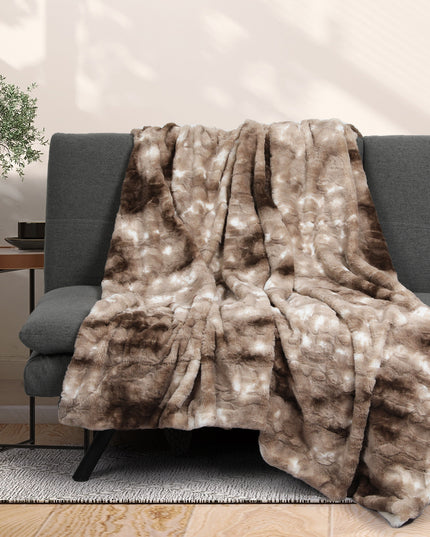 Dreamz Luxury Tie-dyed Blanket Brown 127cm x 152cm-1973193426723803142