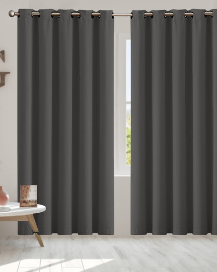 2x Blockout Curtains Panels 3 Layers Charcoal-1975420490252161030