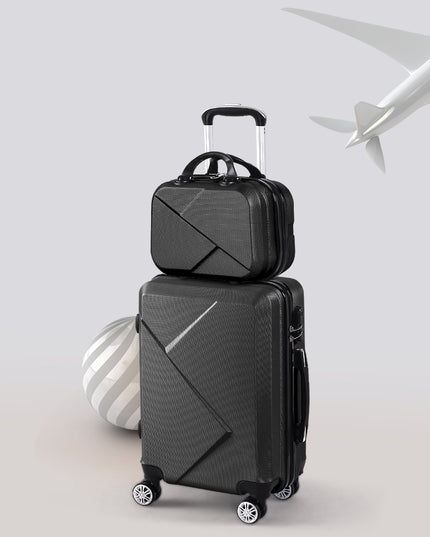 Slimbridge 2pcs 20"Travel Luggage Set Black-1973193936109441031