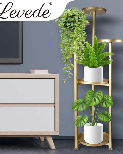 Levede Plant Stand Outdoor Indoor Flower Gold Large-1975420369678503943