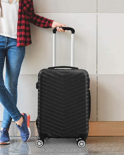 Slimbridge 20" Carry On Travel Luggage Black 20 inch-1973193935232831495