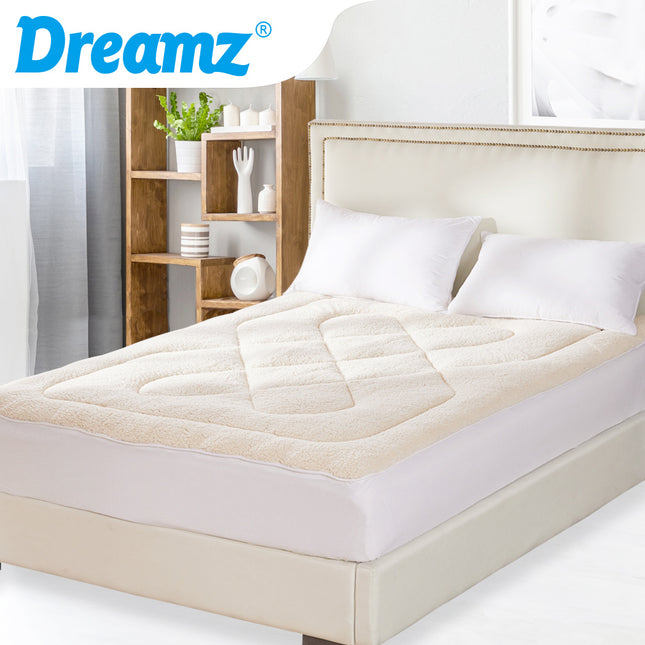 DreamZ Mattress Topper 100% Wool Underlay Queen-1973193979474350087
