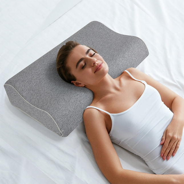 Dreamz Memory Foam Pillow Pillowcase Supprt Grey Rebound-1973193536606179335