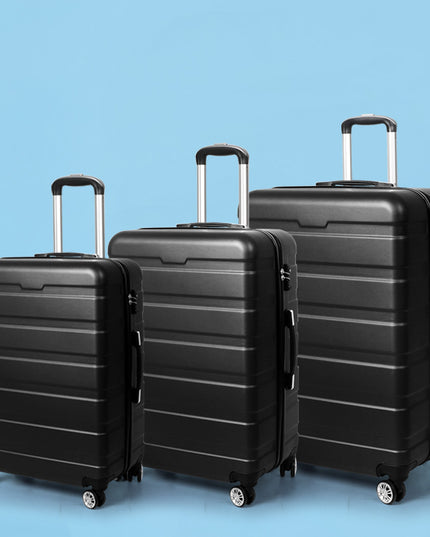 Slimbridge 3PC Luggage sets Suitcase Black-1975420481137938439