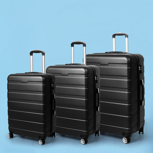 Slimbridge 3PC Luggage sets Suitcase Black-1975420481137938439