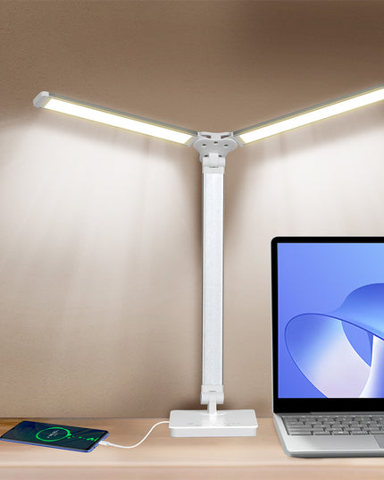 Emitto Double Head Desk Lamp LED Light Eye Caring USB-1973193534244786183