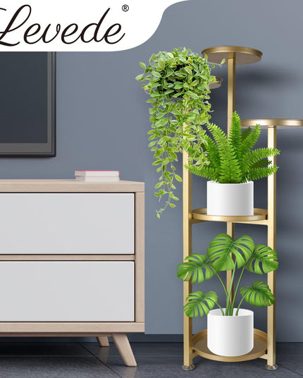Levede Plant Stand Outdoor Indoor Flower Gold Medium-1975420369871441927