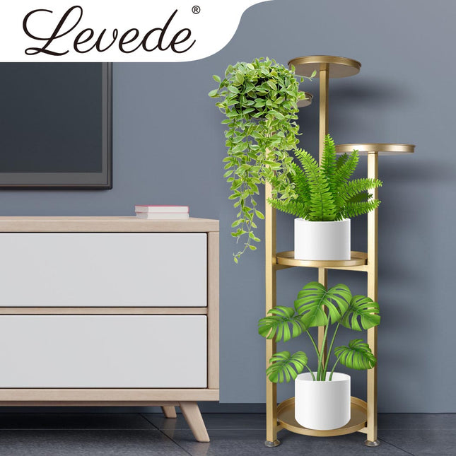 Levede Plant Stand Outdoor Indoor Flower Gold Medium-1975420369871441927